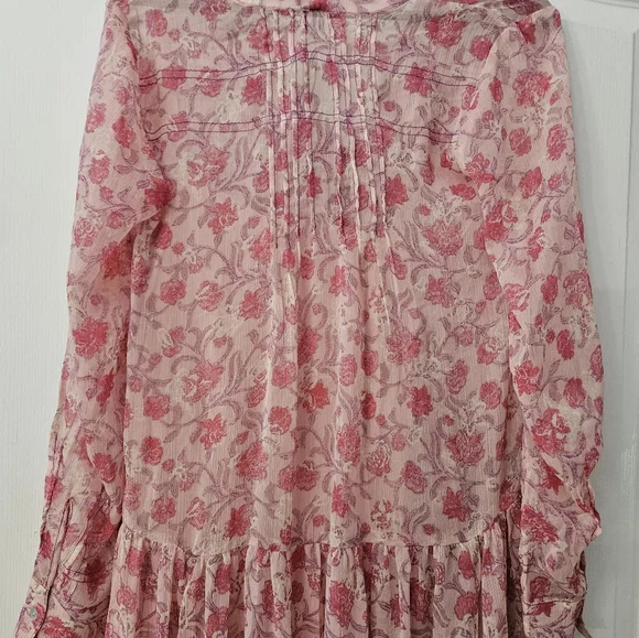 Free people pink floral Women's See Ot through maxi Dress xs NWT - Picture 8 of 14
